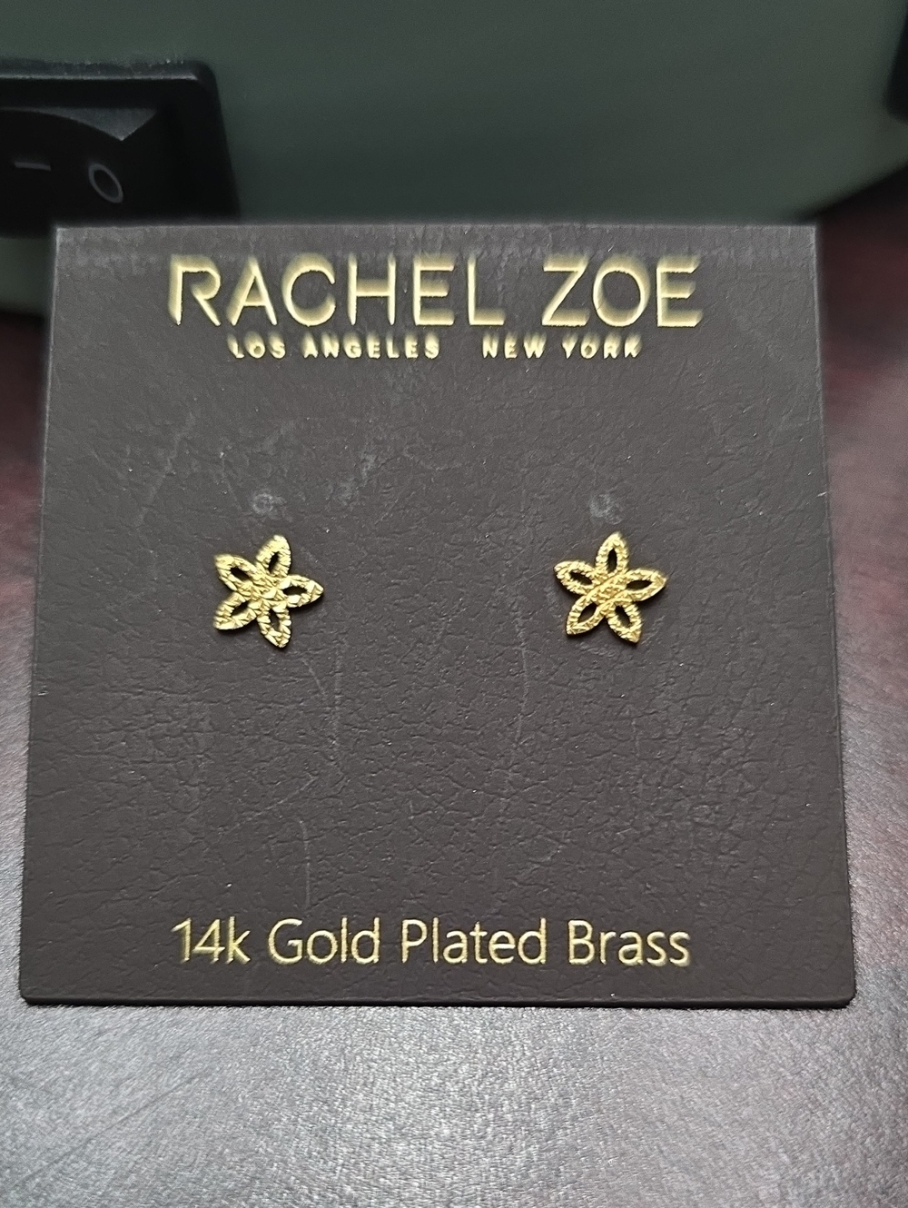 Rachel Zoe Gold Floral Openwork Stud Earrings